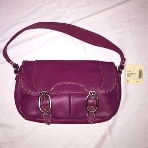 COLE HAAN "Alexa" Dark Fuchsia Shoulder Handbag